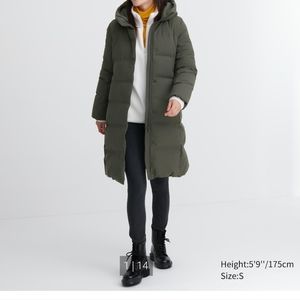 Uniqlo Seamless Down Long Coat - Green